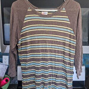 LulaRoe Randy Striped Baseball T-shirt Size Medium